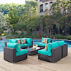 Modway Convene Outdoor 7 Piece Sectional Set