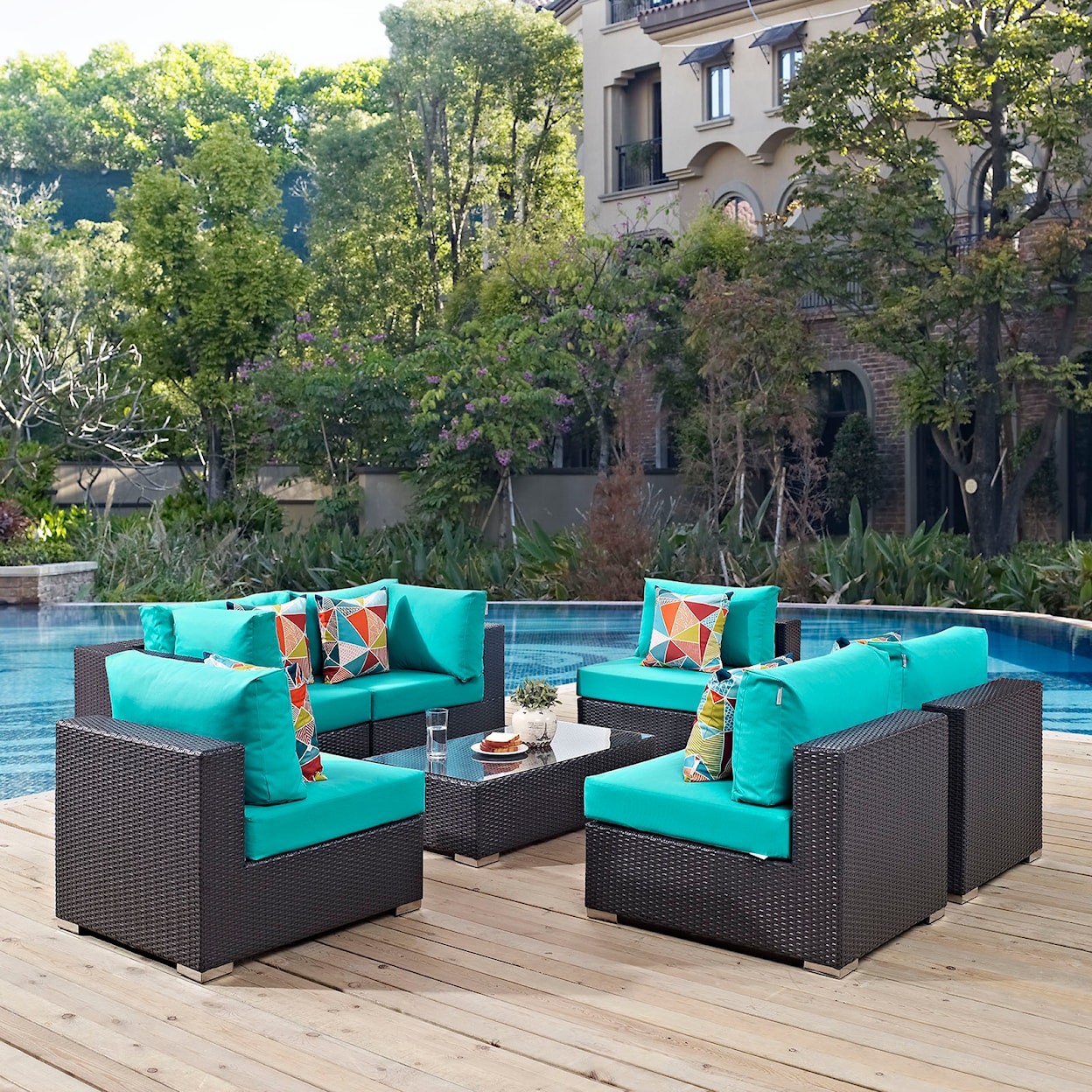 Modway Convene Outdoor 7 Piece Sectional Set