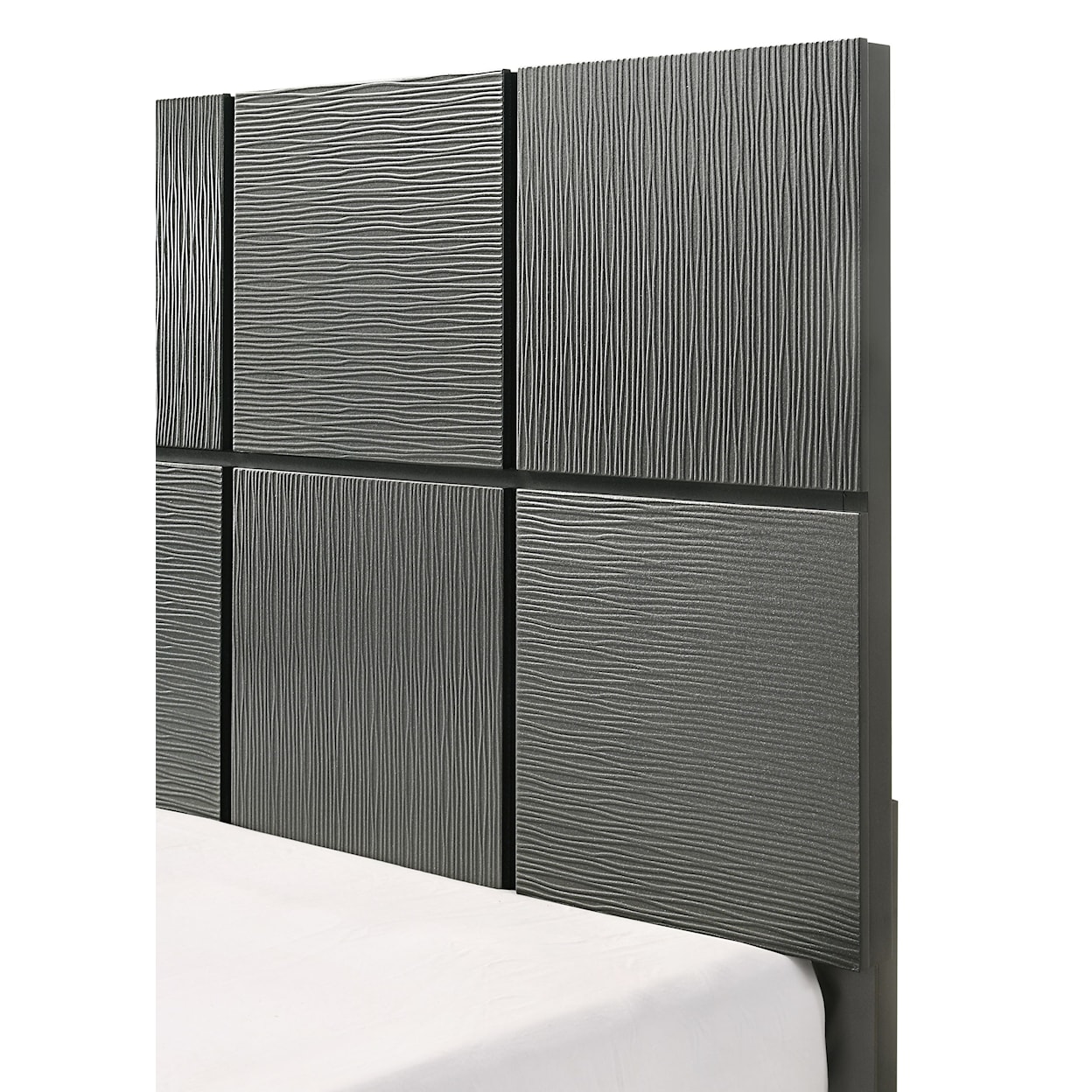 Crown Mark DENKER Twin Panel Bed - Gun Metal