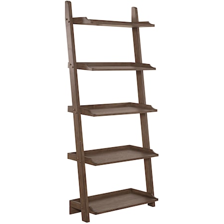 Transitional 5-Shelf Leaning Pier Bookcase