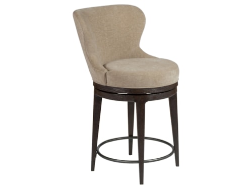 Transitional Swivel Counter Stool with Upholstered Seat