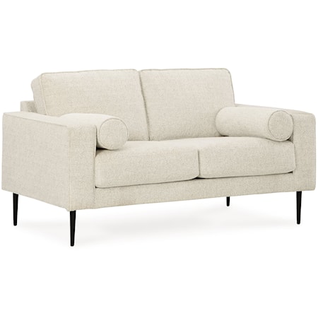 Contemporary Loveseat with Metal Legs