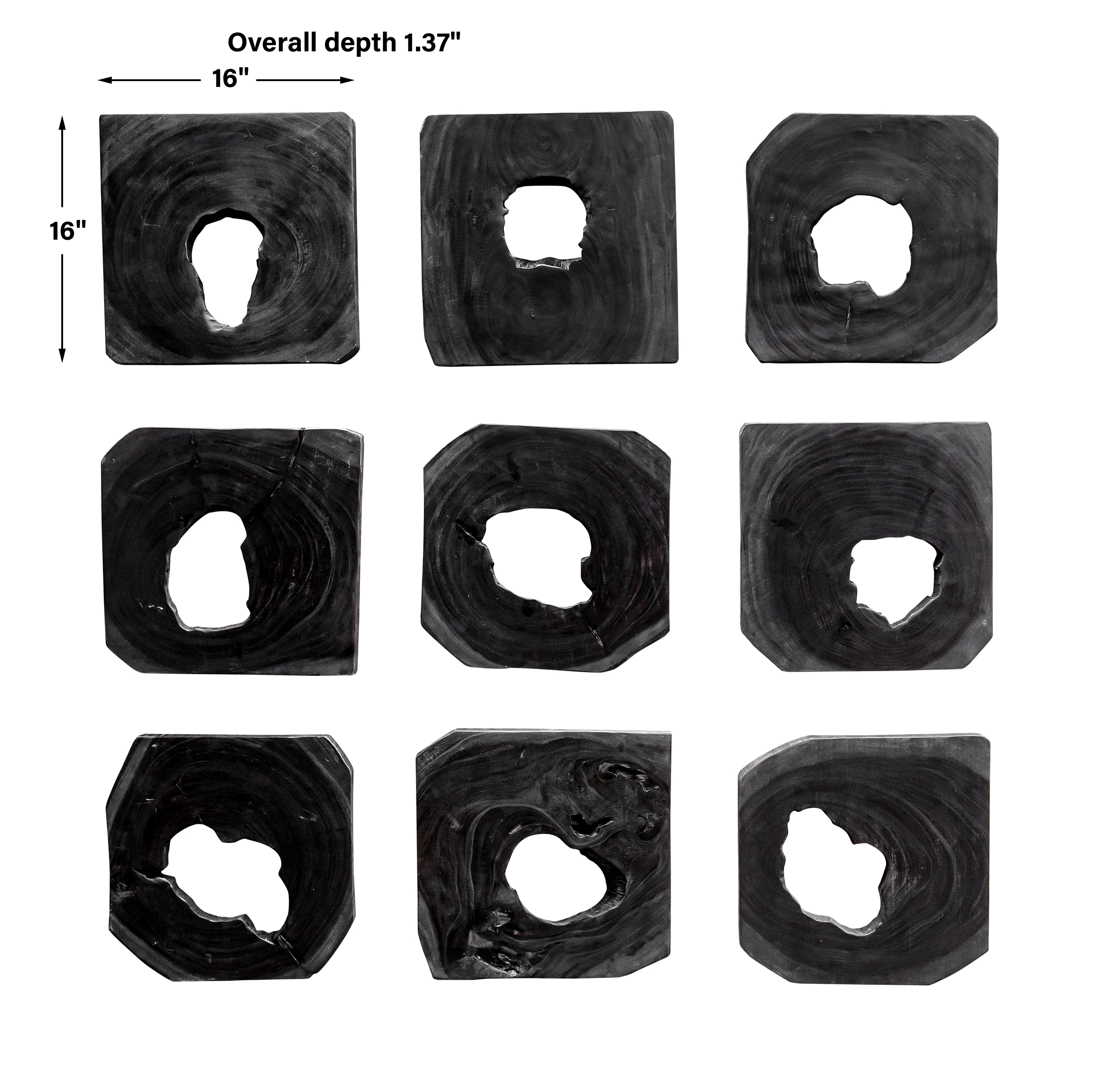 Uttermost Bahati Bahati Ebony Wood Wall Art S/9