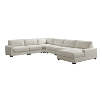 Transitional 6-Piece Sectional Sofa with Right Facing Chaise