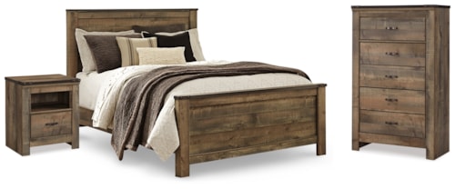 Queen Panel Bed, Chest And 2 Nightstands