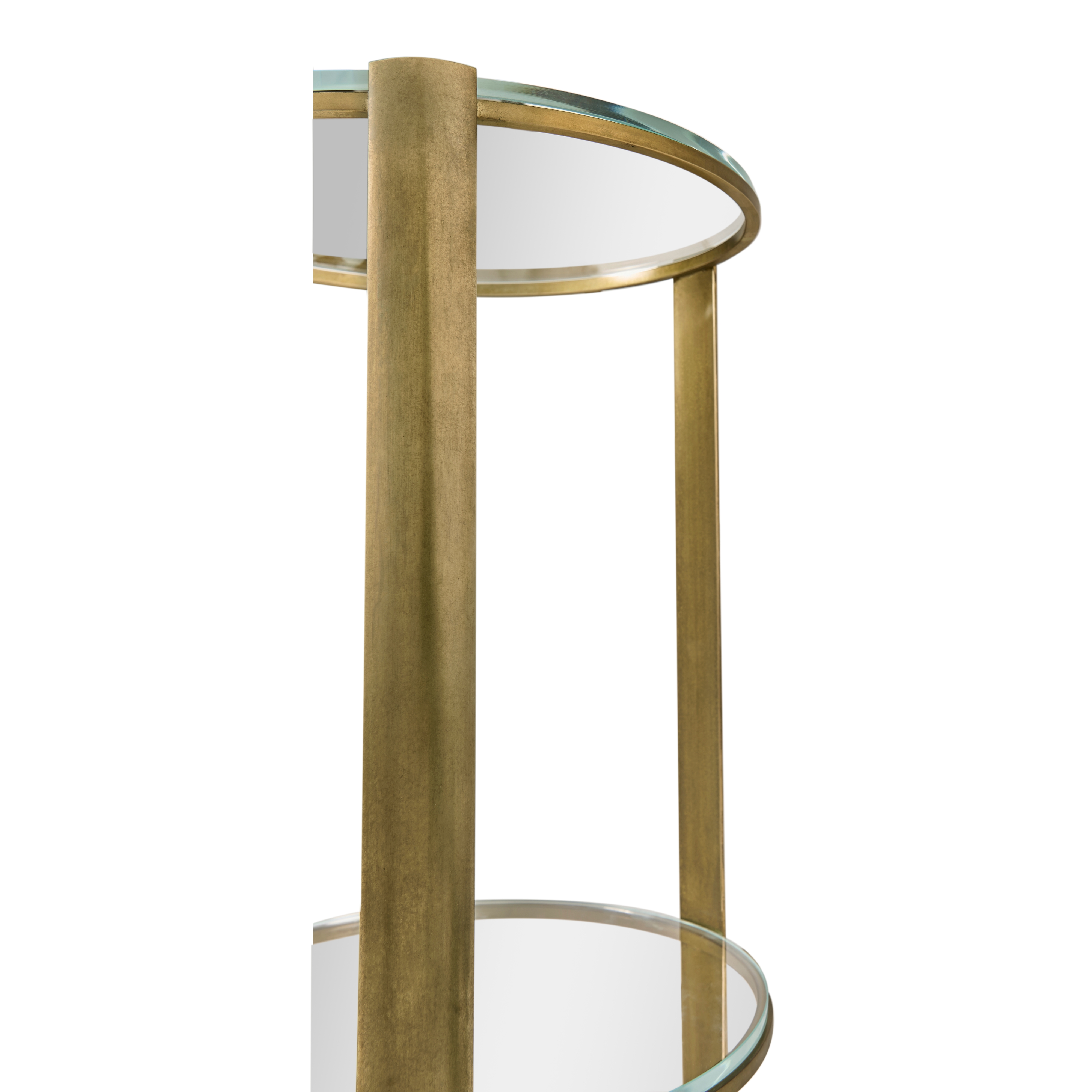 Jonathan Charles JC Modern Cosmo Antique Brass Drinks Table