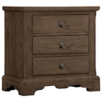 Traditional 3-Drawer Nightstand with Soft-Close Drawer Guides 