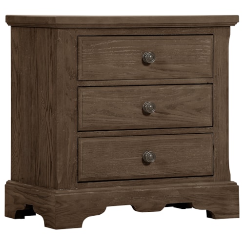 Traditional 3-Drawer Nightstand with Soft-Close Drawer Guides
