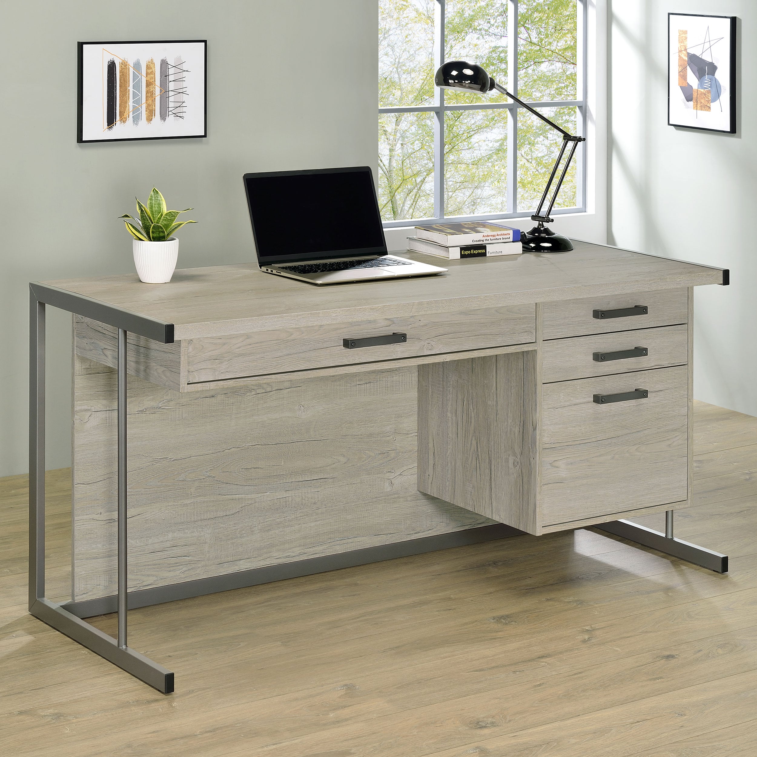 60-inch 4-drawer Computer Desk