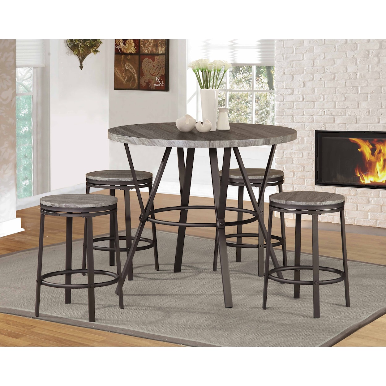 Milton Greens Stars Counter Height Dining EUGENE NATURAL 5 PIECE PUB SET |