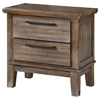 Transitional 2 Drawer Nightstand