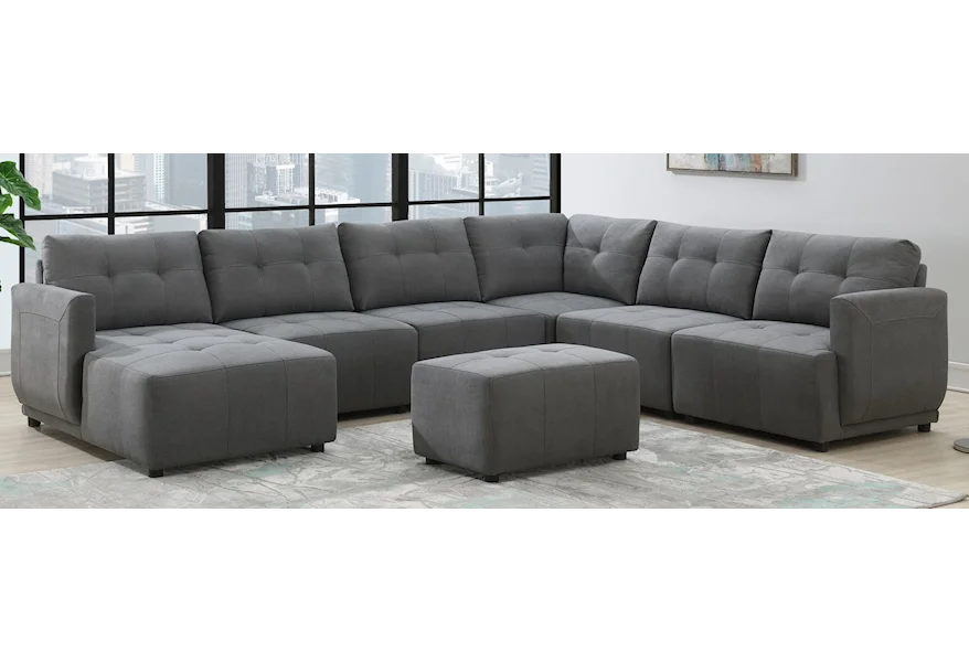 Armani Modular 6-Piece Sectional Sofa w/ Ottoman by Elements International at Dream Home Interiors