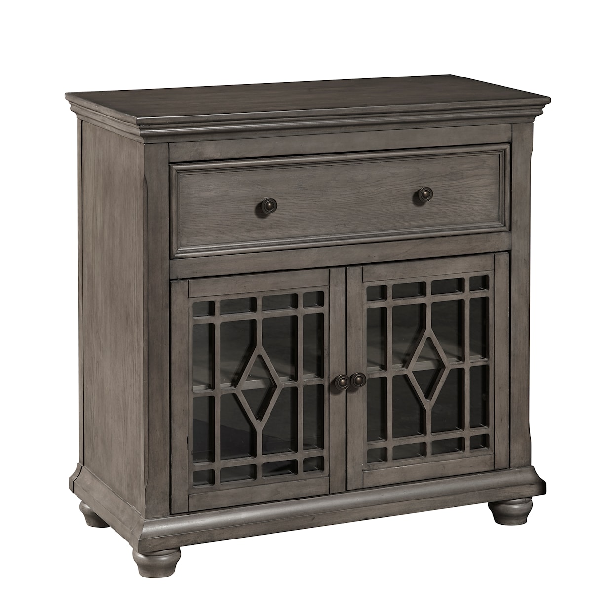 Accentrics Home Accents Two Door, One Drawer Console in Ash Grey