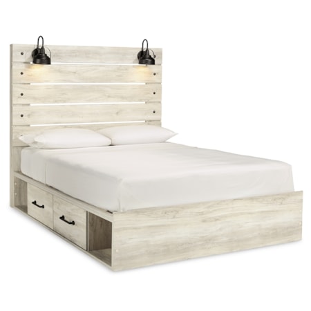 Queen Panel Bed With 4 Storage Drawers