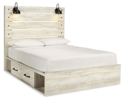 Queen Panel Bed With 4 Storage Drawers