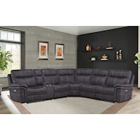 Casual Power Sectional with Power Headrests