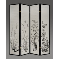 PRINT 4-PANEL ROOM DIVIDER WITH | PRINT ON WHITE SCREEN