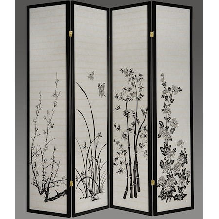 PRINT 4-PANEL ROOM DIVIDER WITH | PRINT ON WHITE SCREEN