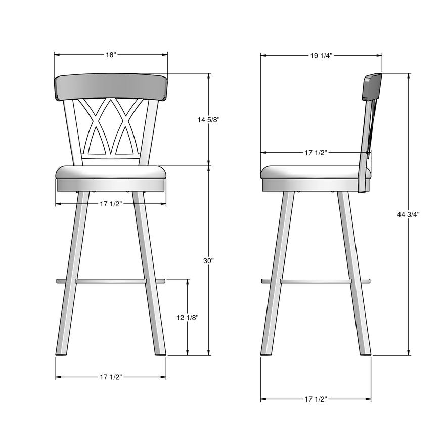 Amisco Brittany 30" Swivel Bar Stool