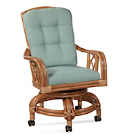Coastal High Back Swivel Rocker Chair with Casters