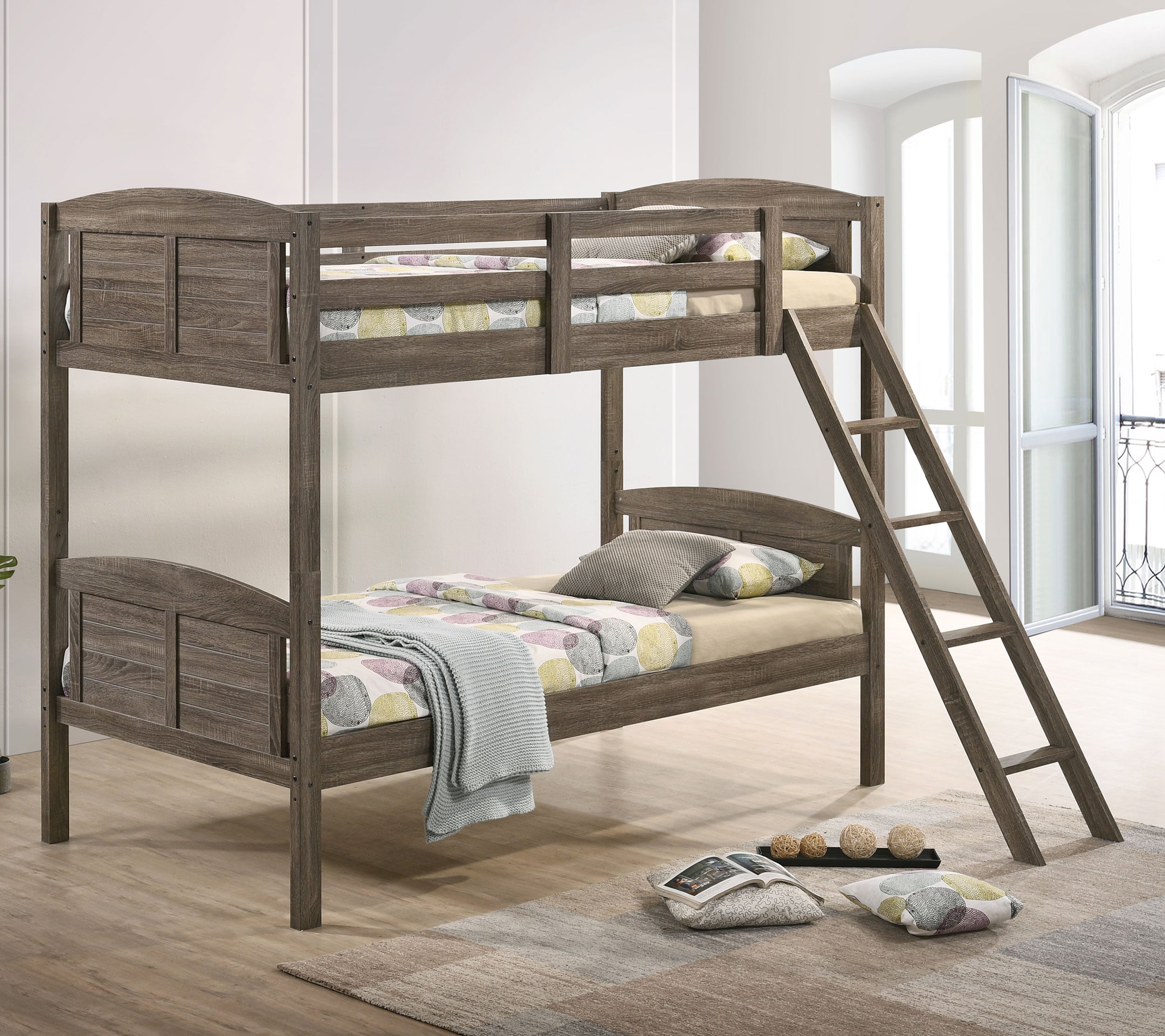 Flynn Wood Twin Over Twin Bunk Bed