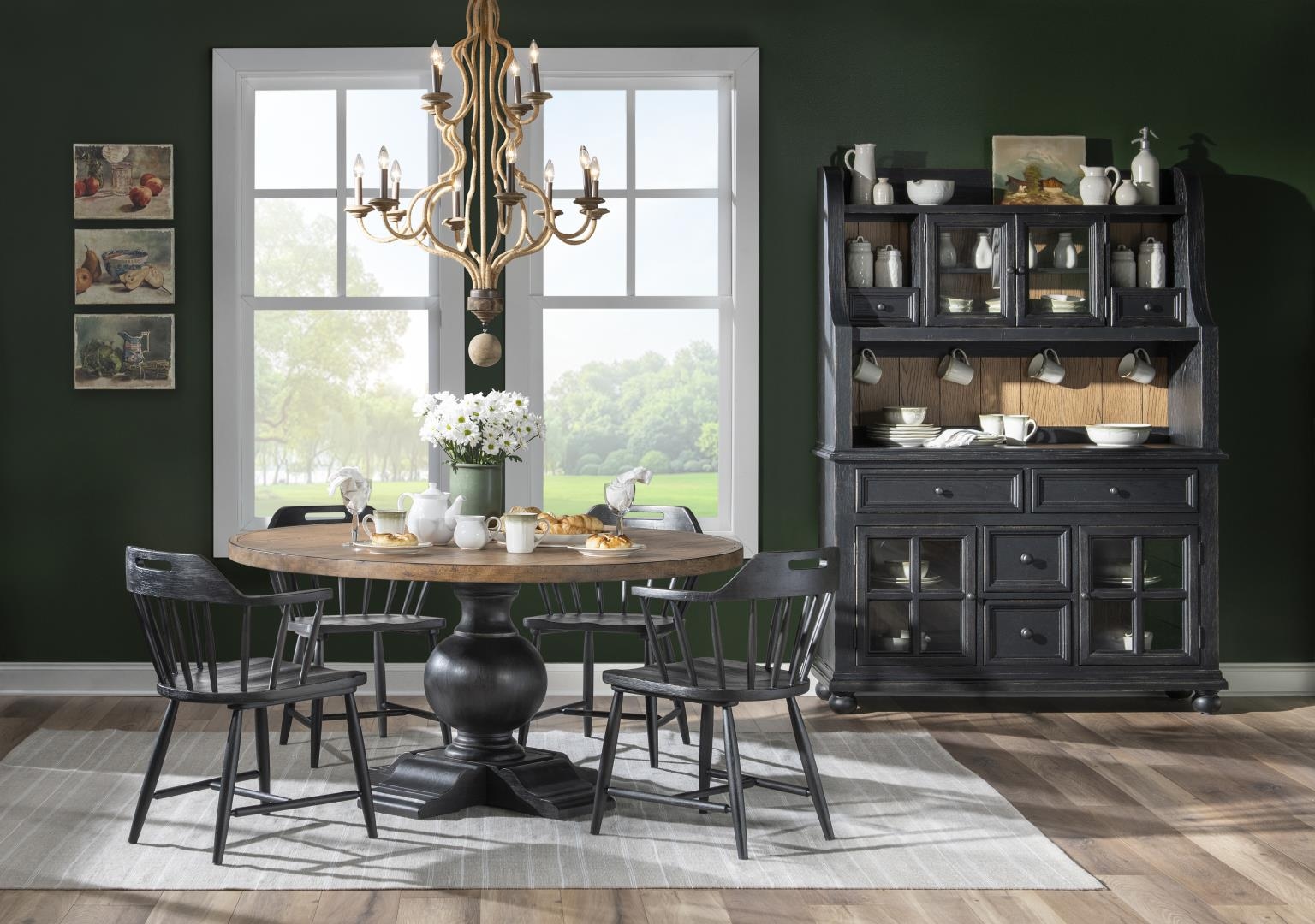 Legacy Classic Vintage Market Round Dining Table Complete