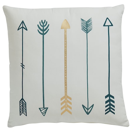 Gyldan White/Teal/Gold Pillow