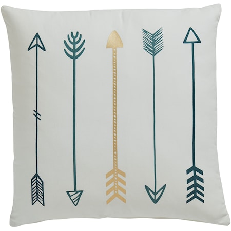 Gyldan White/Teal/Gold Pillow