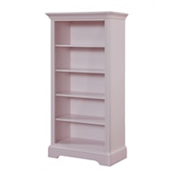Transitional Youth Open-Shelf Bookcase with Adjustable Shelves