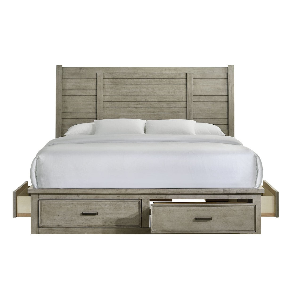 Elements International Sully SULLY DRIFTWOOD GREY KING STORAGE | BED