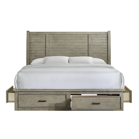 King Panel Storage Bed