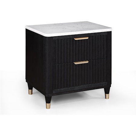 Contemporary 2-Drawer Nightstand