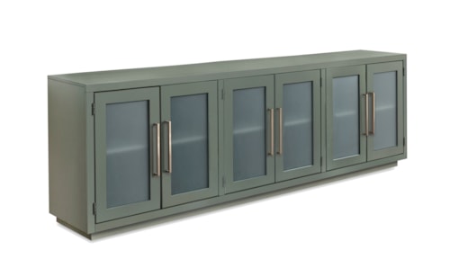 Contemporary 97" Console with 6 Doors and Wire Management