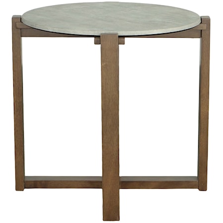 Transitional Round End Table