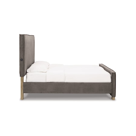 Queen Upholstered Panel Bed