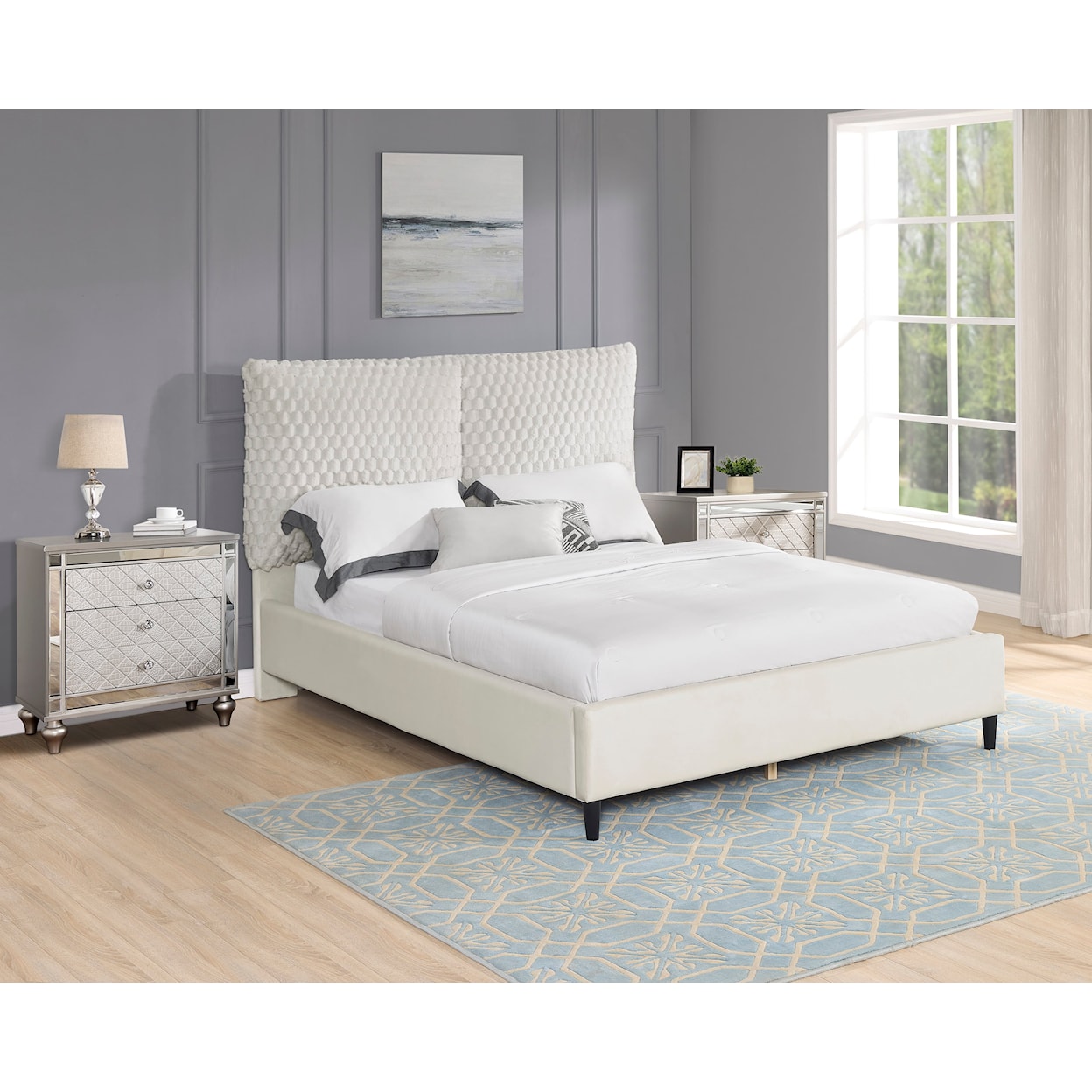 Crown Mark VIOLET Upholstered Bed - Queen