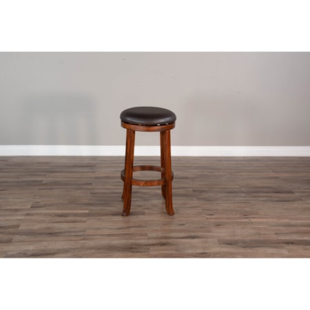 24&quot;H Swivel Stool, Cushion Seat