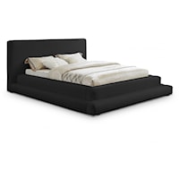 Contemporary Teddy Fabric Upholstered Queen Bed - Black