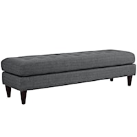 Empress Contemporary Tufted Large Accent Bench - Gray