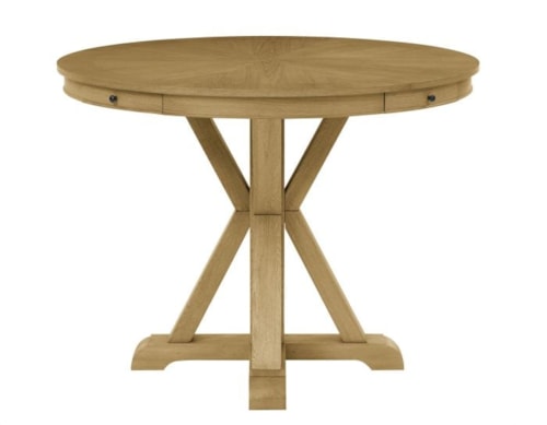 Rustic Counter Height Round Dining Table - Natural Finish