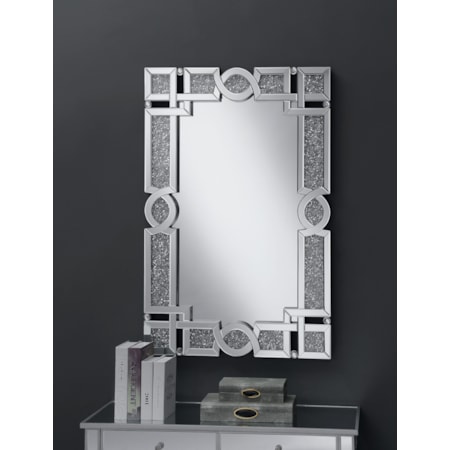 32 x 47 Inch Crystal Frame Wall Mirror