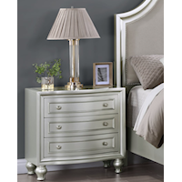 Traditional 3-Drawer Nightstand with Mirrored Top