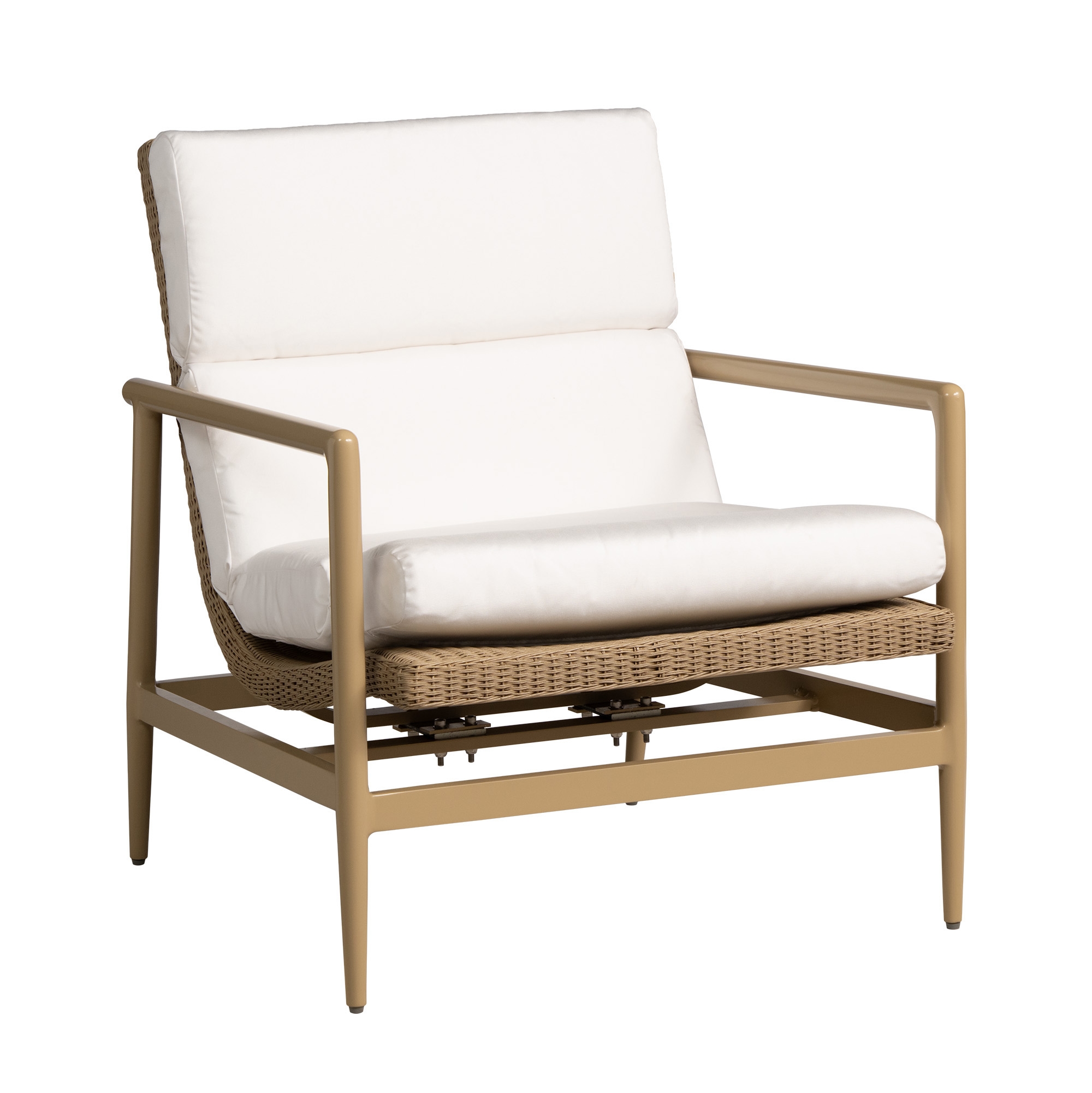 Cushioned Wicker-Seat Spring Rocker