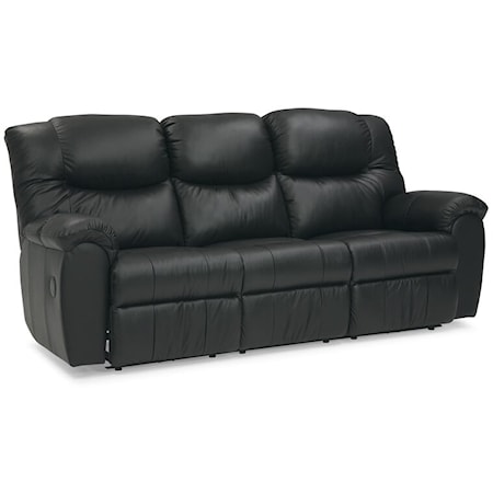 Regent Casual Upholstered Manual Reclining Sofa with Pillow Arms