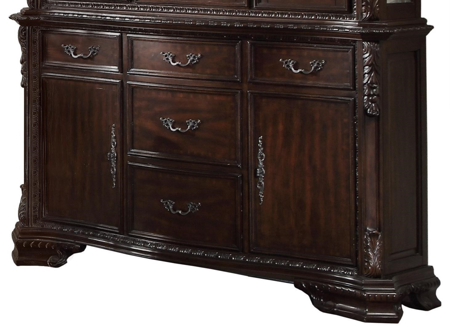 Crown Mark Kiera 2150-B Traditional 5-Drawer Bow Front Buffet | Wayside ...