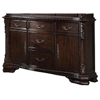 Traditional 5-Drawer Bow Front Buffet