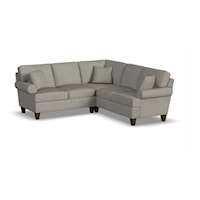 Contemporary L-Shaped Sectional Sofa with Sock Arms