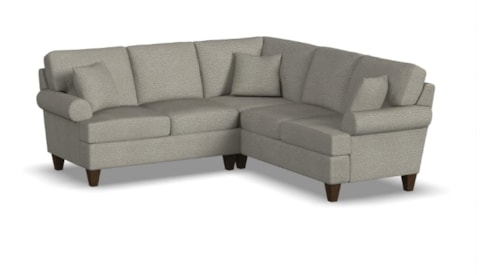 Contemporary L-Shaped Sectional Sofa with Sock Arms