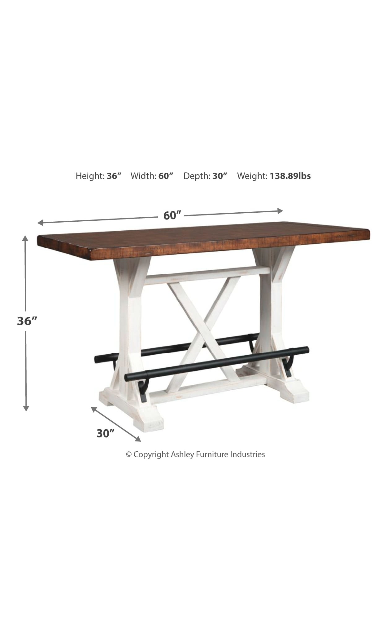 Signature Design By Ashley Valebeck D546D5 Counter Height Dining Table ...