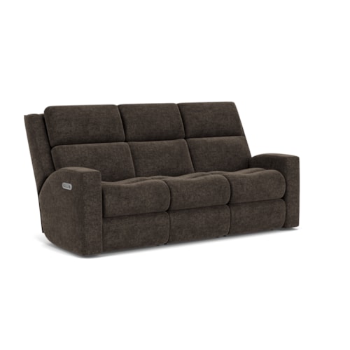Contemporary Power Reclining Sofa with Power Headrests & Lumbar